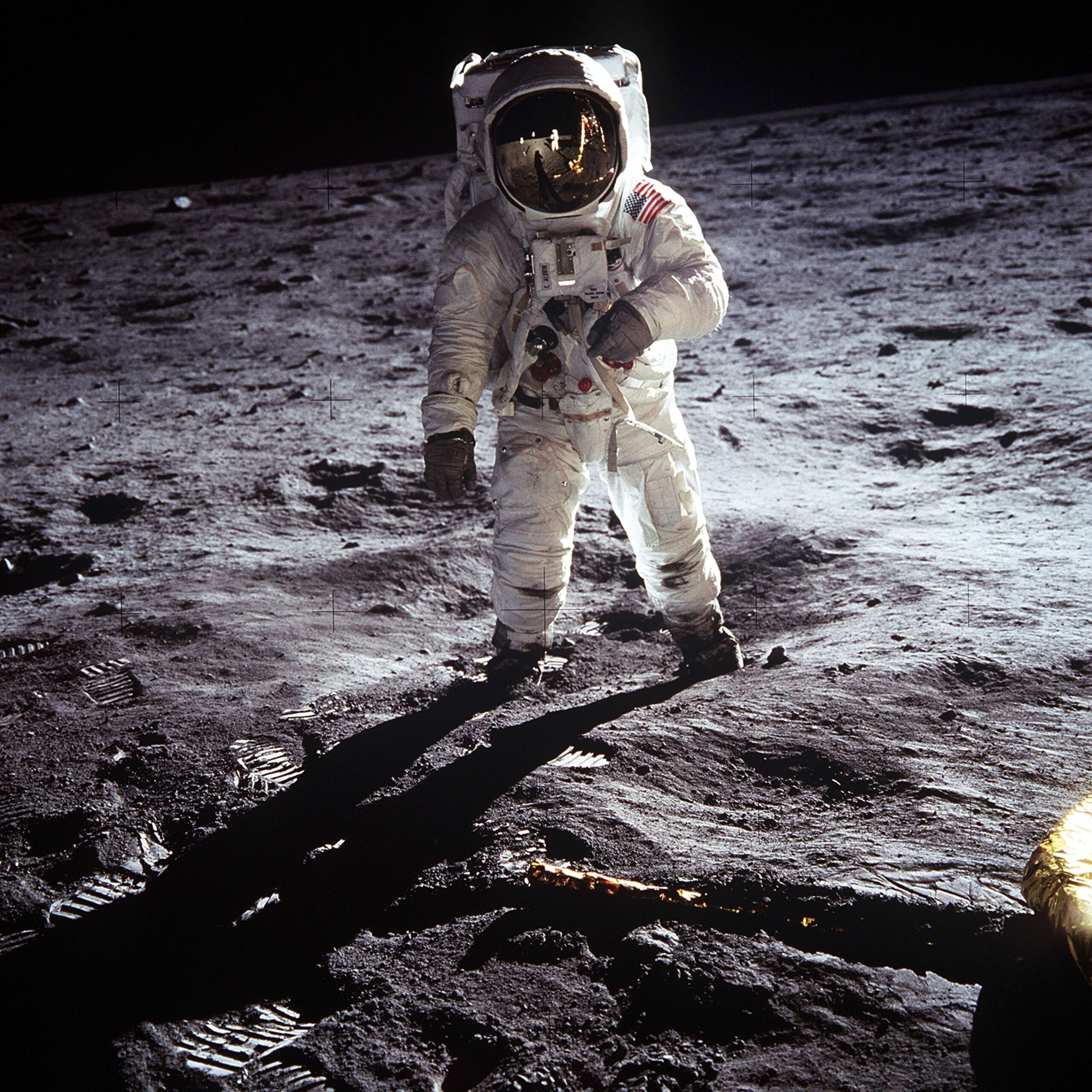 Apollo 11 astronaut walking on the moon